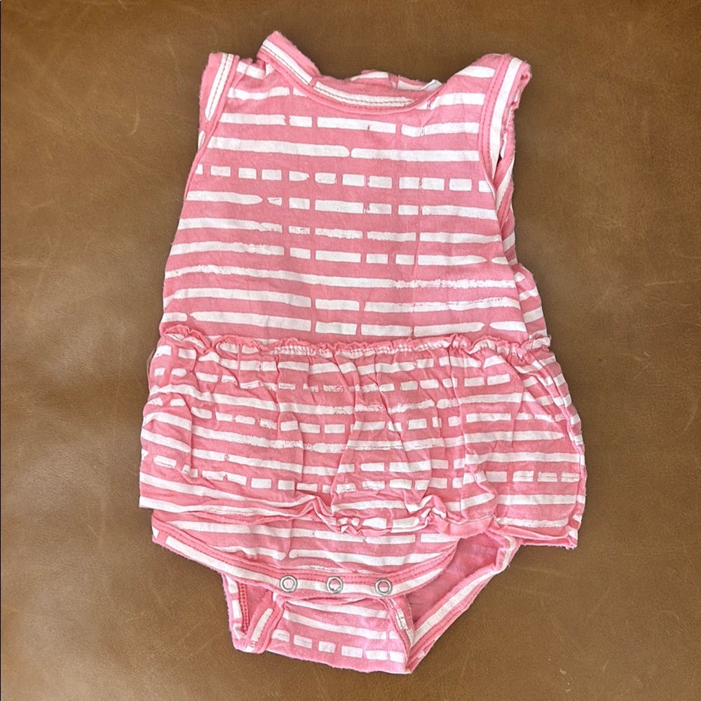 Pink Striped Bamboo Bodysuit dress